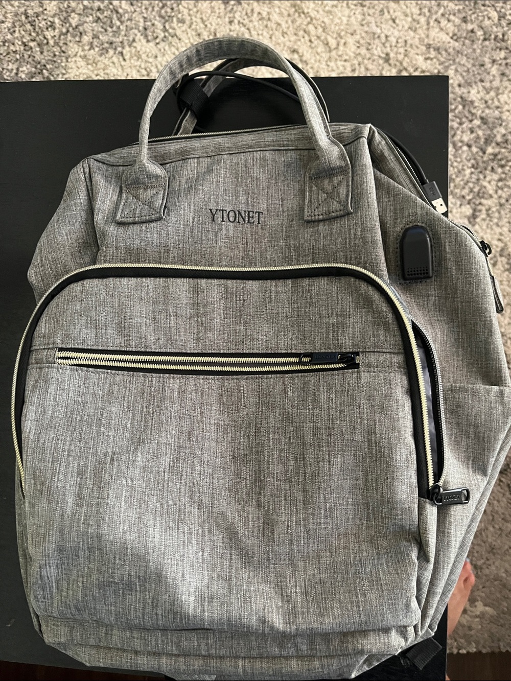 Gray Men's/woman’s  Backpack Tote - Tech-Friendly Carry